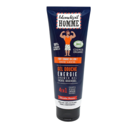 BLONDEPIL HOMME 4in1 organisk enerģizējošs dušas gels vīriešiem ar ženšeņu un mentolu, 250 ml
