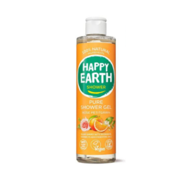 HAPPY EARTH 100% dabisks dušas želeja ar rozi un rūgto apelsīnu, 300 ml