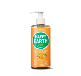 HAPPY EARTH 100% dabīgās šķidrās ziepes ar rozi un rūgto apelsīnu, 300 ml