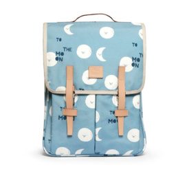 JOJO FACTORY mugursoma ar nodalījumiem un pastiprinātu aizmugurējo paneli pamatskolas skolēniem, ZILĀ MĒNESS