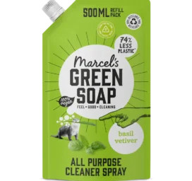 MARCELS GREEN SOAP bazilika un citronzāles universālais tīrīšanas līdzeklis, UZPILDES IEPAKOJUMS 500 ml