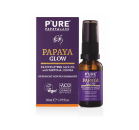 P’URE Papayacare Glow sejas eļļa ar papaijas sēklu un jojobas eļļu, 20ml