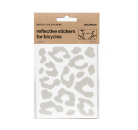 Bookman atstarojošās uzlīmes velosipēdam, ķiverei vai ratiņiem ar leoparda rakstu, baltas