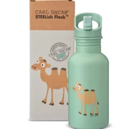 CARL OSCAR STEELish nerūsējošā tērauda aukstā un karstā izturīga dzeršanas pudele Green Camel, 0,5L