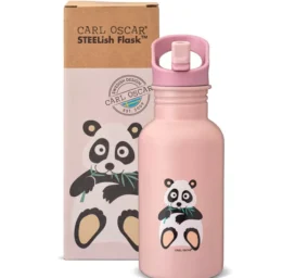 CARL OSCAR STEELish nerūsējošā tērauda izolēta dzeramā pudele Rozā Panda, 0.5L