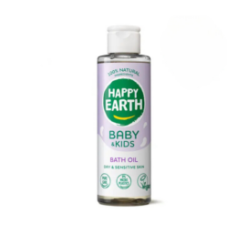 Happy Earth 100% dabīga mitrinoša vannas eļļa ar mandeļu, jojobas un saulespuķu eļļām zīdaiņiem un bērniem, 150ml