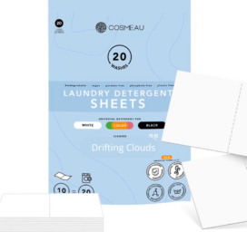 COSMEAU bioloģiski noārdāmās veļas sloksnes CLOUDS, 20 lietojumi