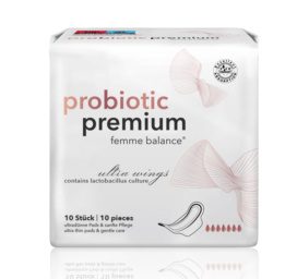 FEMME BALANCE® Probiotikas premium plānas sanitārās ieliktņi ar probiotikām, izgatavotas no BIO celulozes, 10 gab.