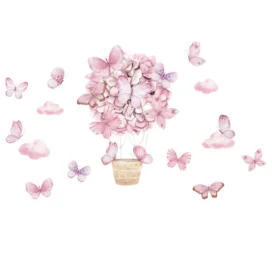 SIPO bērnu istabas sienas uzlīmes, rozā tauriņi