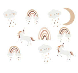 SIPO bērnu istabas sienas uzlīmes, Boho varavīksnes vienradzis