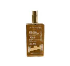 ALPHANOVA SUN mirdzoša organiskā sausā eļļa ķermenim un matiem ar argāna, jojobas un baobaba eļļu, 100ml