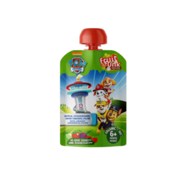 FRUITFUNK Paw Patrol bioloģiskā augļu biezenis ar ābolu, zemeņu, skābo ķiršu un plūmju, 90g