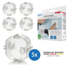 REER caurspīdīgu kontaktligzdu vāciņu komplekts, 5 gab.