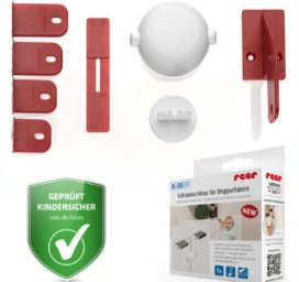 REER skapja slēdzene divpusējām durvīm, balta