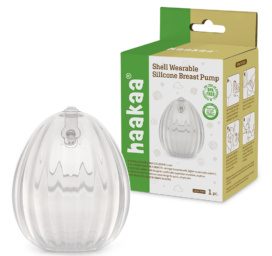 HAAKAA Shell pārnēsājams silikona manuāls krūts pumpis ar kolektoru, 75ml