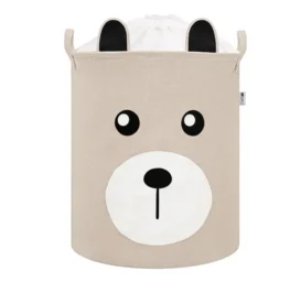 SIPO Premium rotaļlietu uzglabāšanas grozs ar aizvelkamu auklu Bēšs Lācis, 43 L