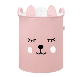 SIPO Premium rotaļlietu glabāšanas grozs ar aukliņu Rozā Lācis, 43 L
