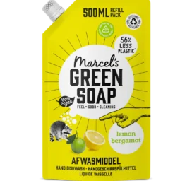 MARCEL'S GREEN SOAP citronu un bergamotes trauku mazgāšanas līdzeklis, PAPILDINĀŠANAS IEPAKOJUMS 500 ml
