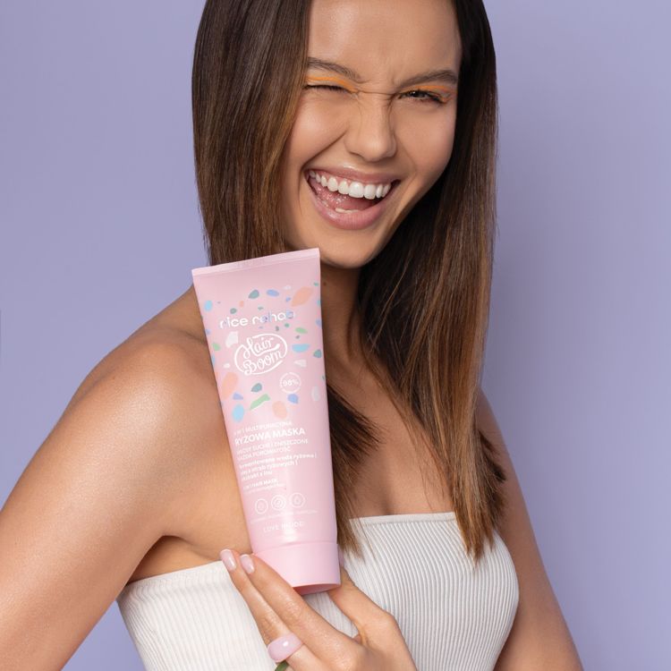 BIELENDA HairBoom Rice Rehab dabīga daudzfunkcionāla 4in1 rīsu maska matiem, 200 ml - Image 9