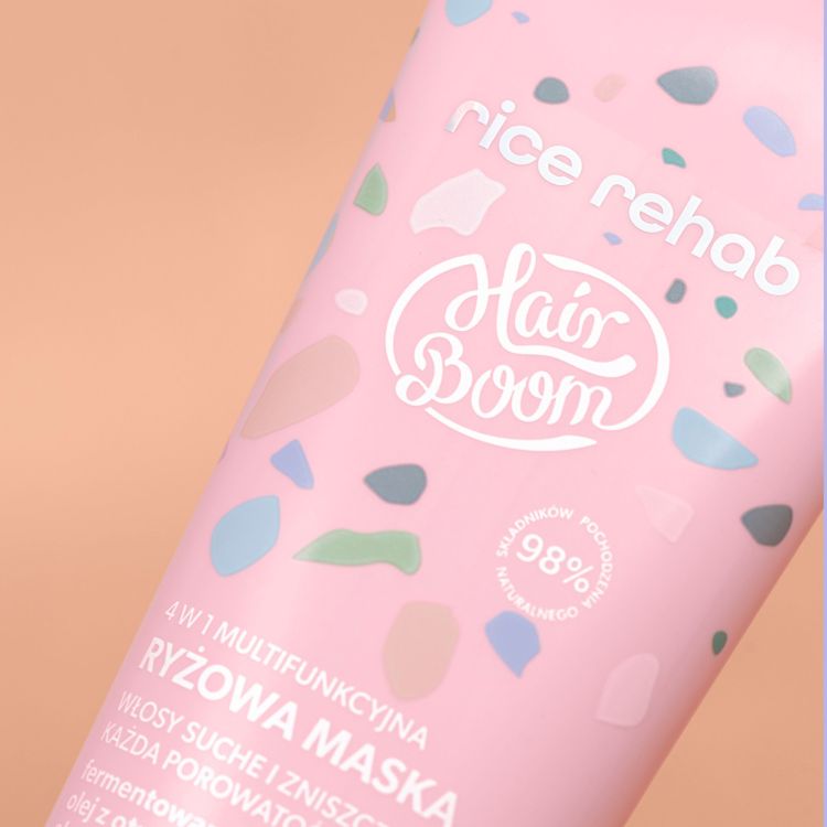 BIELENDA HairBoom Rice Rehab dabīga daudzfunkcionāla 4in1 rīsu maska matiem, 200 ml - Image 6
