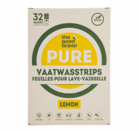 THE GOOD BRAND trauku mazgājamās mašīnas sloksnes ar citrona aromātu, 32 gab.