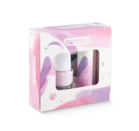 NAMAKI Nightingale komplekts ar nagu laku, lūpu spīdumu un spoguli, Rozā