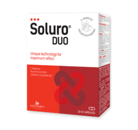 SOLURO DUO efektīvs dabīgs atvieglojums urīnpūšļa diskomfortam, 15+15 kapsulas