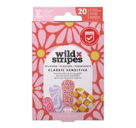 WILD STRIPES Classic Sensitive jautras un ādu saudzējošas plāksteri jutīgai ādai, 20 gab.