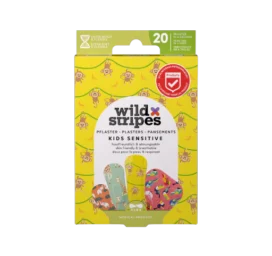 WILD STRIPES bērniem Džungļu jautrība un ādai draudzīgi plāksteri jutīgai ādai, 20 gab.