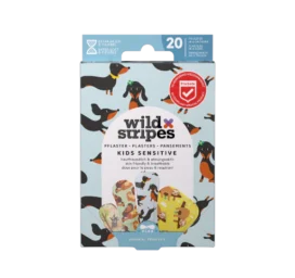 WILD STRIPES Bērnu dzīvnieku jautrība un ādai draudzīgi plāksteri jutīgai ādai, 20 gab.