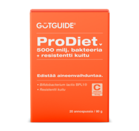 GÜTGUIDE Prodiet 5000 baktērijas + šķiedra mikrobiomu atbalstošs uztura bagātinātājs svara zaudēšanai, 20 gab.