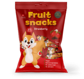 MYBITE Fruite Snack augļu uzkodas ar zemeņu garšu, 100 g