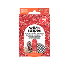 WILD STRIPES Klasiskie Jutīgie jautri un ādai draudzīgi plāksteri jutīgai ādai, 20 gab.