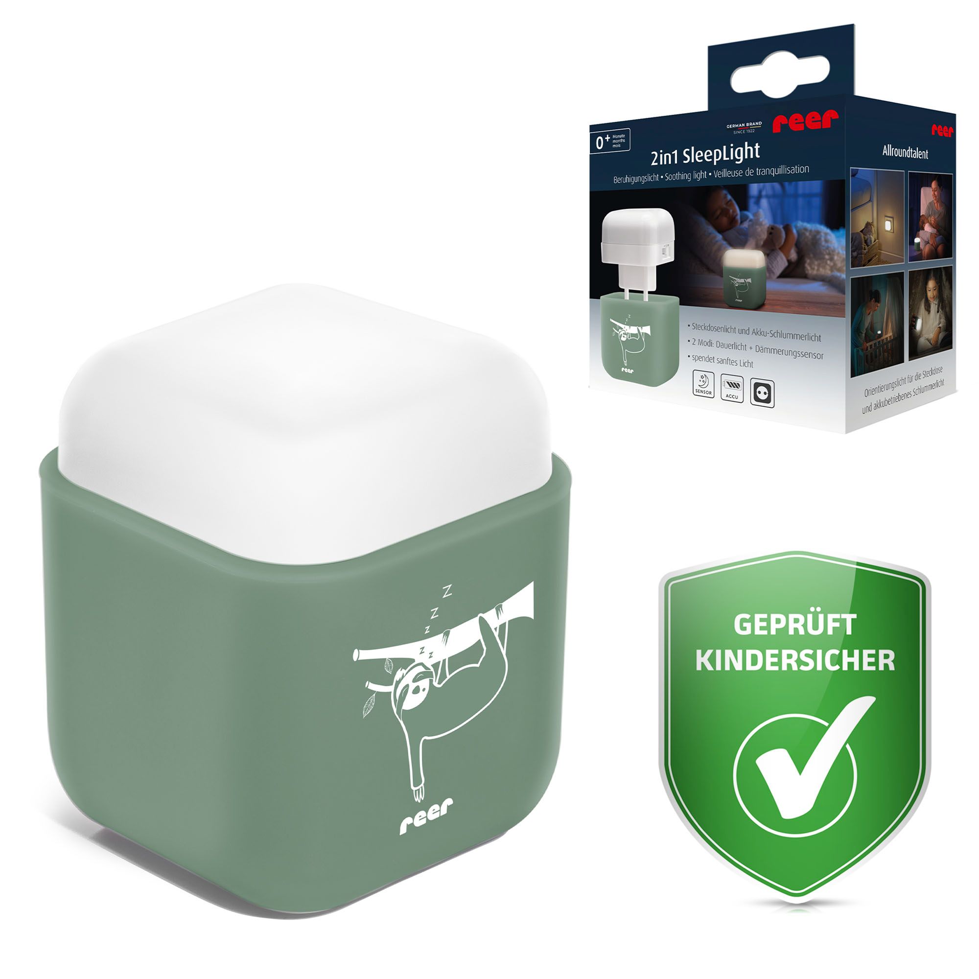 REER 2in1 SleepLight pārnēsājama nakts lampa, eikalipts