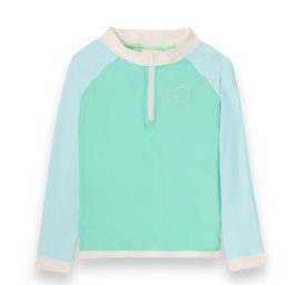 KIETLA ICONIC peldu T-krekls UPF 50+ saules aizsardzības audums un UV sensors 6-8 gadus veciem bērniem, ZAĻŠ ZILS