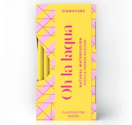 OH LA LAQUA garšas esence ūdenim bez cukura un saldinātājiem ar Persiku un apelsīnu ziedu, 10 gab.