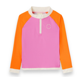 KIETLA ICONIC peldēšanas t-krekls ar UPF 50+, ar saules aizsargājošu audumu un UV sensoru, 6-8 gadus veciem bērniem, ROZĀ SARKANS