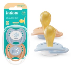 BABOO Calmy lateksa apaļais knupītis Blue Haze 6+ mēneši, 2 gab.