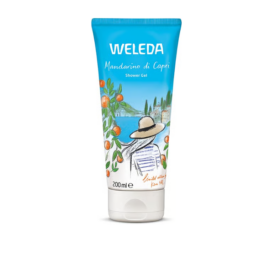 WELEDA smaržvielu nesaturošs dušas gels ar mandarīna, lavandas un rozmarīna aromātu Mandarino di Capri, 200 ml
