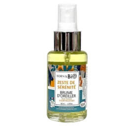 BORN TO BIO nomierinošs spilvenu sprejs ar citrusaugļu ēteriskajām eļļām, 50ml