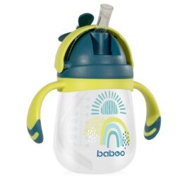 BABOO dzeramā pudele ar silikona salmiņu Lagoon Fiesta, no 9 mēnešiem, 240 ml