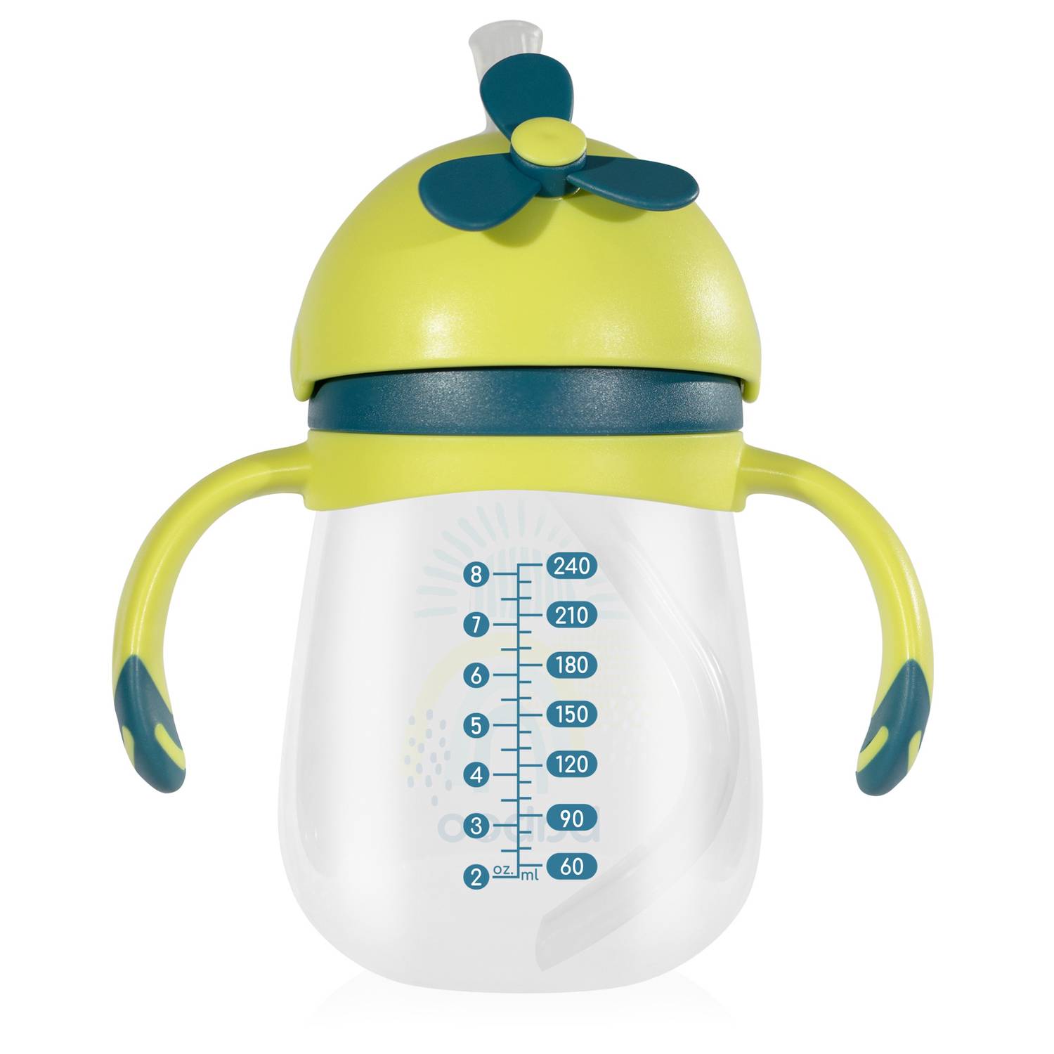 BABOO dzeramā pudele ar silikona salmiņu Lagoon Fiesta, no 9 mēnešiem, 240 ml - Image 2