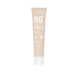 ALPHANOVA Organic tonēts saules aizsargkrēms bez smaržvielām ar hialuronskābi, tonis nude, SPF50+, 40 g