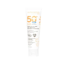ALPHANOVA Organic bērnu saules aizsargkrēms bez smaržvielām ar 100% dabīgu sastāvu un hipoalerģisku formulu SPF50+, 50 g