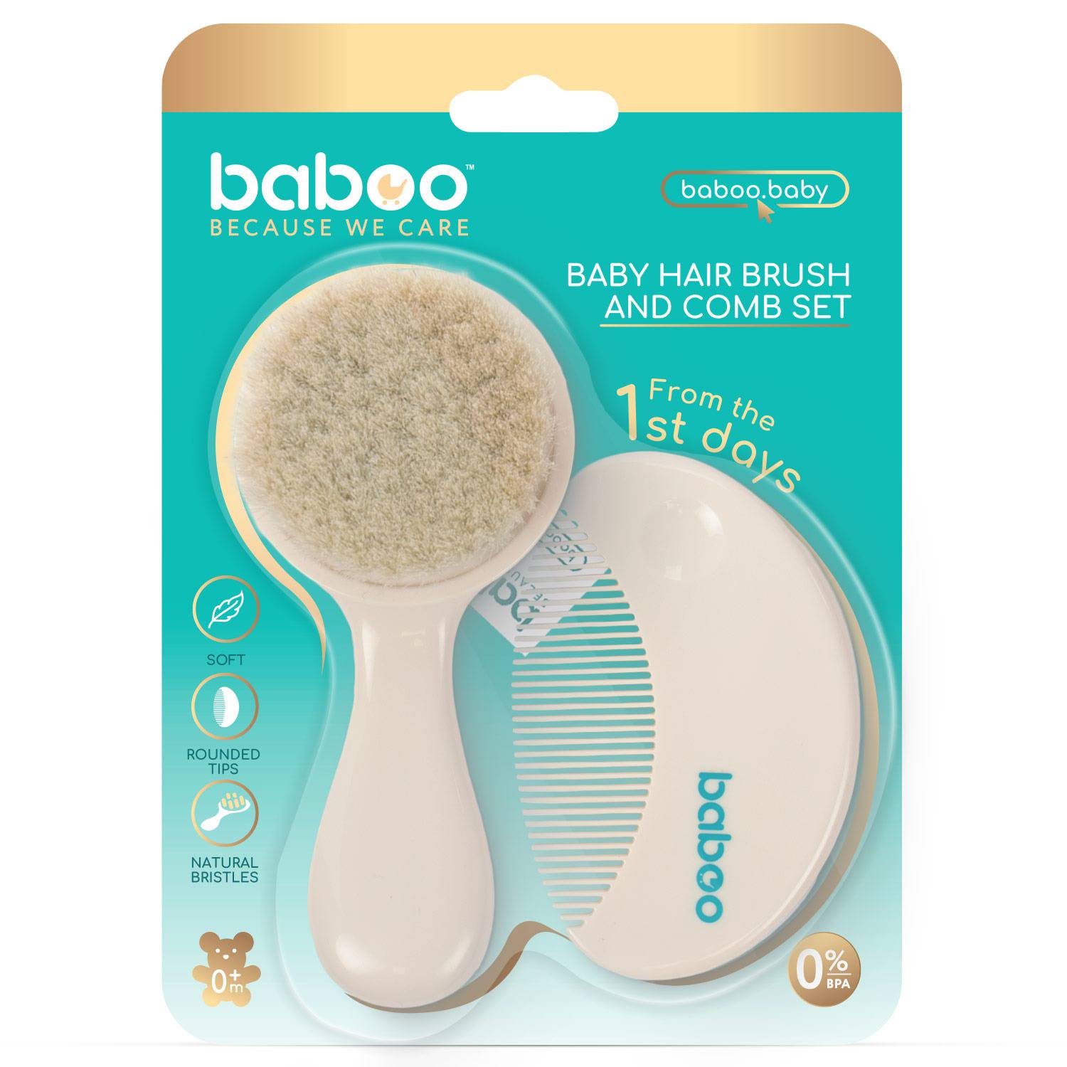 BABOO mazuļu ķemmes un birstes komplekts, no 0+ mēnešiem - Image 6