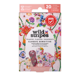 WILD STRIPES Classic Sensitive Vintage Flowers jautri un ādai draudzīgi plāksteri jutīgai ādai, 20 gab.