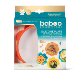 Baboo® silikona bļoda ar spēcīgu piesūcekni, oranža, no 6 mēnešiem