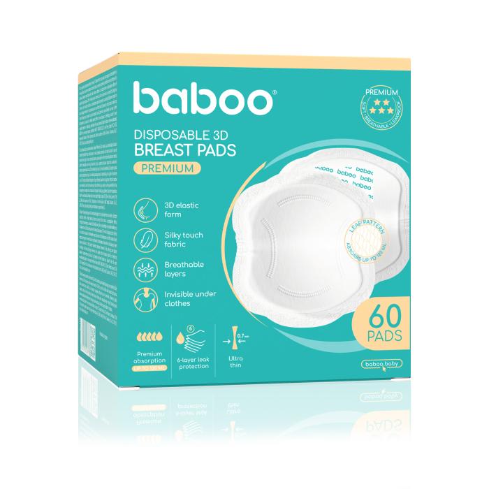 BABOO PREMIUM krūšu ieliktnīši zīdīšanai, 60 gab.