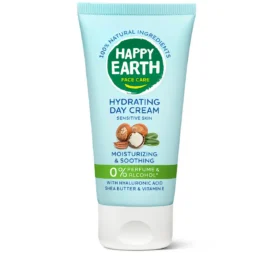 HAPPY EARTH intensīvi mitrinošs dienas krēms ar hialuronskābi jutīgai ādai, 50 ml