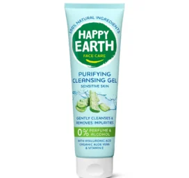 HAPPY EARTH attīrošs sejas mazgāšanas gēls ar alveju, 150 ml